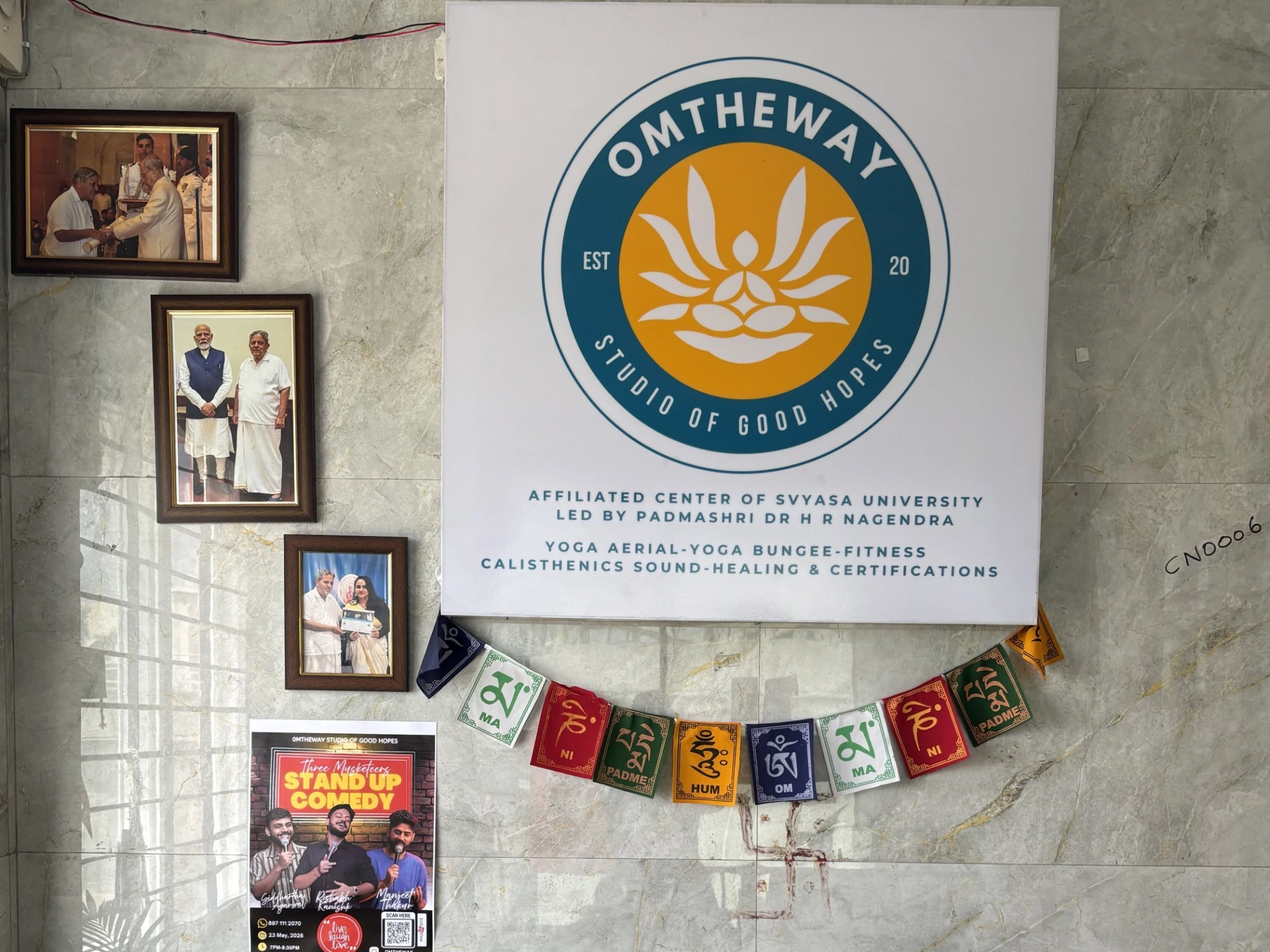 Omtheway SVYASA affiliation signage